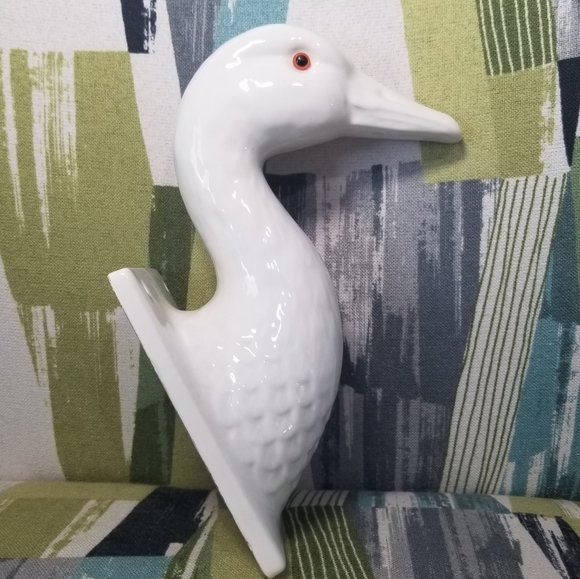 Vtg 1979 Japan Domain Ceramic Goose Wall Hook Farmhouse Apron Holder Cottage Cor - Picture 3 of 14